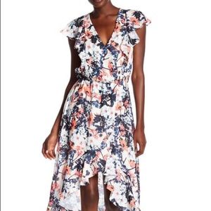 Parker floral ruffle high low dress